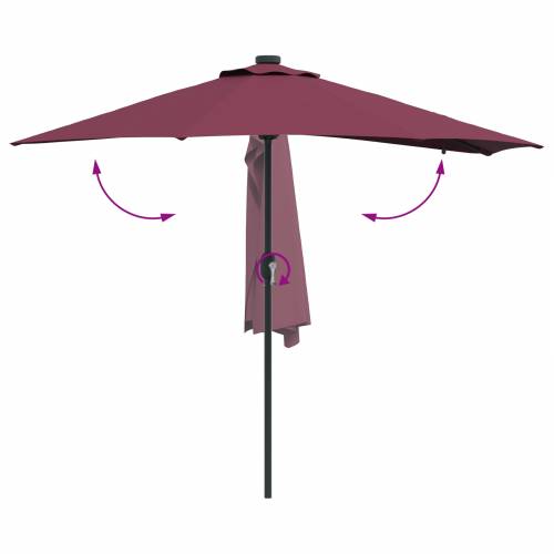 Vrtni suncobran Bordo crvena 294 x 150 x 223 cm tkanina Cijena