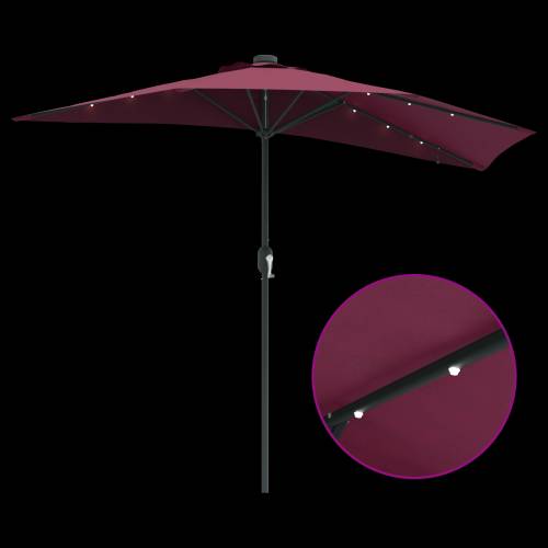 Vrtni suncobran Bordo crvena 294 x 150 x 223 cm tkanina Cijena