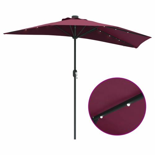 Vrtni suncobran Bordo crvena 294 x 150 x 223 cm tkanina Cijena