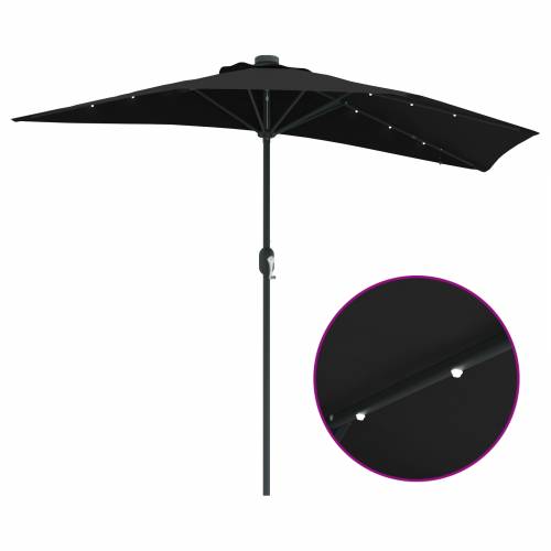 Vrtni suncobran Crna 294 x 150 x 223 cm tkanina Cijena