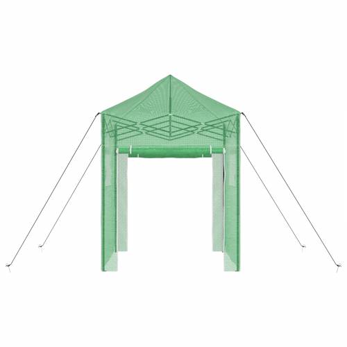 Staklenik s krovom Zelena 200 x 200 x 300 cm Čelik Cijena