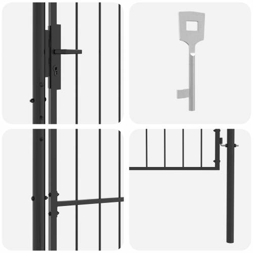 Dvorišna vrata - Vrtna vrata Siva 200 x 100 cm 100 x 200 cm Čelik Cijena
