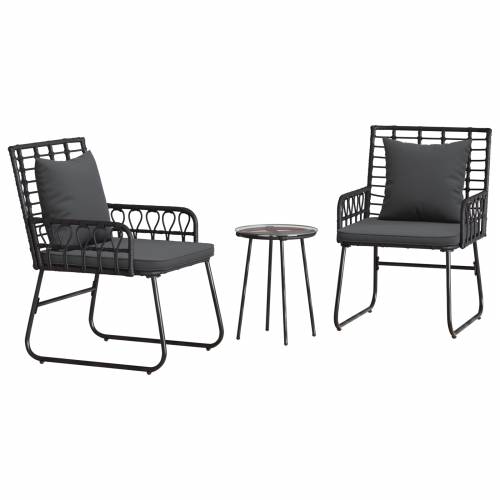 Vrtni set za objed 3 pcs Crna, Antracit 35 x 35 x 45 cm Cijena