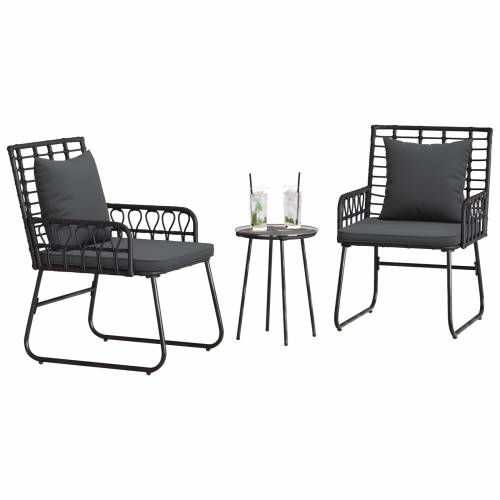 Vrtni set za objed 3 pcs Crna, Antracit 35 x 35 x 45 cm Cijena