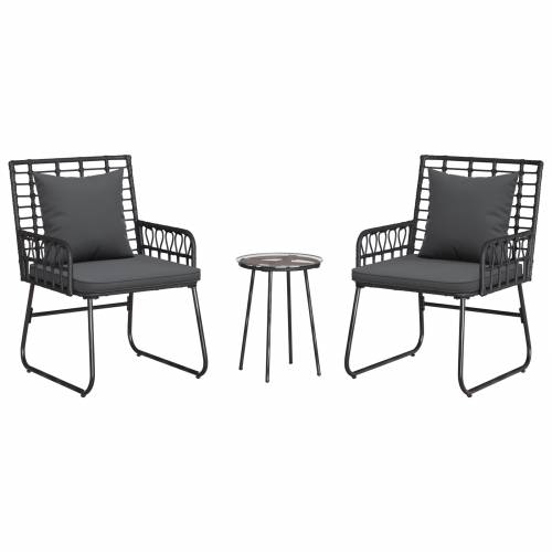 Vrtni set za objed 3 pcs Crna, Antracit 35 x 35 x 45 cm Cijena