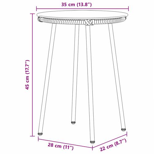 Vrtni set za objed 3 pcs Crna, Antracit 35 x 35 x 45 cm Cijena