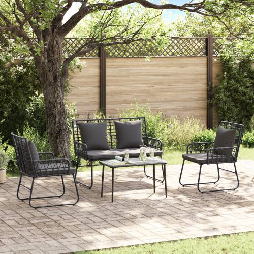 Vrtni set za objed 3 pcs Crna, Antracit 113 x 69 x 83 cm Cijena