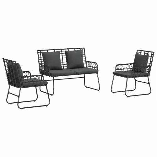 Vrtni set za objed 3 pcs Crna, Antracit 113 x 69 x 83 cm Cijena