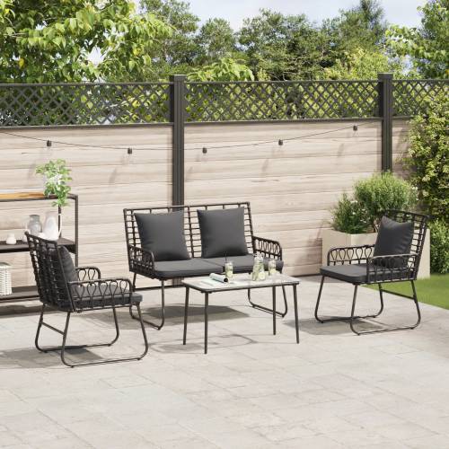 Vrtni set za objed 3 pcs Crna, Antracit 113 x 69 x 83 cm Cijena