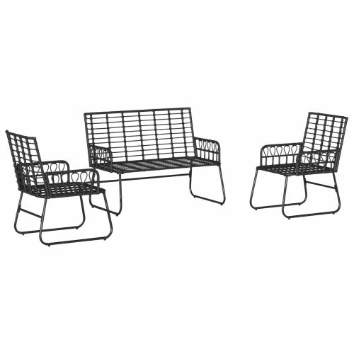 Vrtni set za objed 3 pcs Crna, Antracit 113 x 69 x 83 cm Cijena