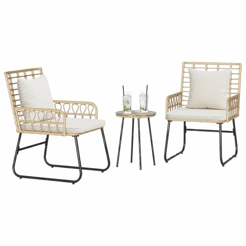 Vrtni set za objed 3 pcs Crna, Antracit 35 x 35 x 45 cm Cijena