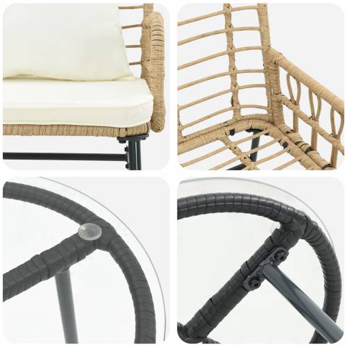 Vrtni set za objed 3 pcs Crna, Antracit 35 x 35 x 45 cm Cijena