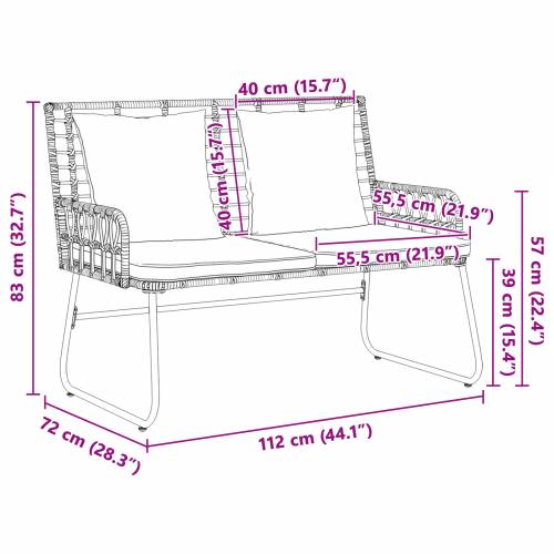 Set vrtnih namještaja Crna, Antracit 113 x 69 x 83 cm Cijena