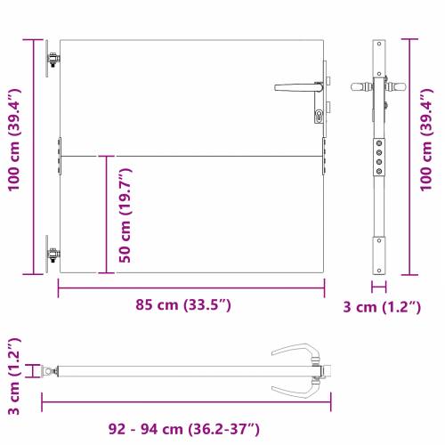 Dvorišna vrata - Vrtna vrata Crna 105 x 100 cm Čelik s praškastim premazom Cijena