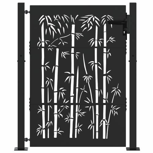Dvorišna vrata - Vrtna vrata Crna 105 x 150 cm Čelik s praškastim premazom Cijena