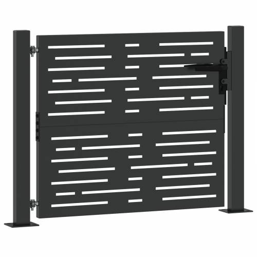 Dvorišna vrata - Vrtna vrata Crna 105 x 100 cm Čelik s praškastim premazom Cijena