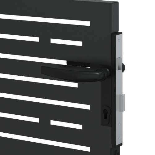 Dvorišna vrata - Vrtna vrata Crna 105 x 100 cm Čelik s praškastim premazom Cijena