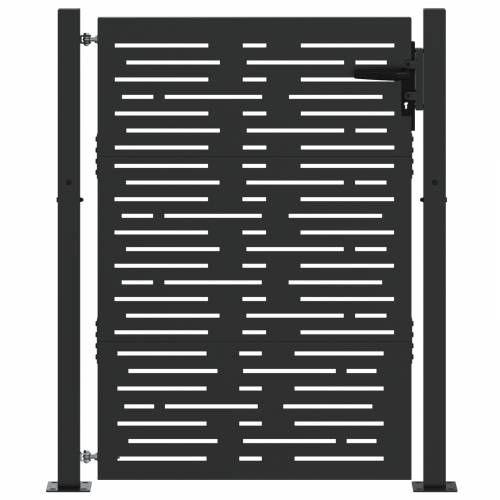 Dvorišna vrata - Vrtna vrata Crna 105 x 125 cm Čelik s praškastim premazom Cijena