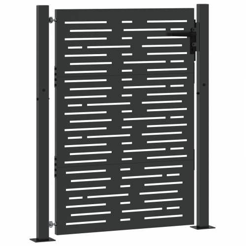 Dvorišna vrata - Vrtna vrata Crna 105 x 125 cm Čelik s praškastim premazom Cijena