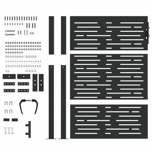 Dvorišna vrata - Vrtna vrata Crna 105 x 150 cm Čelik s praškastim premazom Cijena