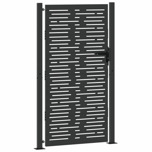 Dvorišna vrata - Vrtna vrata Crna 105 x 175 cm Čelik s praškastim premazom Cijena