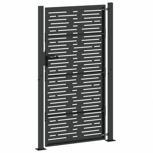 Dvorišna vrata - Vrtna vrata Crna 105 x 175 cm Čelik s praškastim premazom Cijena