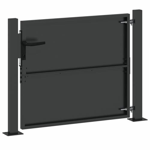Dvorišna vrata - Vrtna vrata Crna 105 x 100 cm Čelik s praškastim premazom Cijena