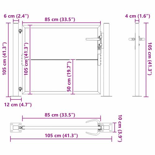 Dvorišna vrata - Vrtna vrata Crna 100 x 100 cm Čelik s praškastim premazom Cijena