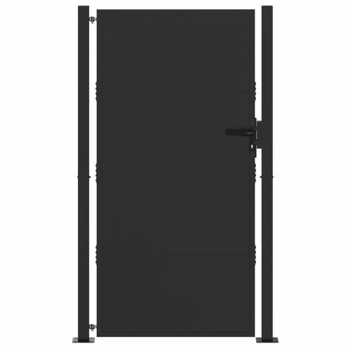 Dvorišna vrata - Vrtna vrata Crna 100 x 200 cm Čelik s praškastim premazom Cijena