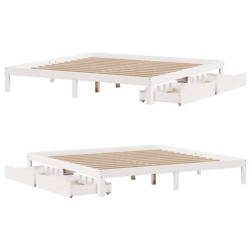 Okvir kreveta s ladicama bez madraca bijeli 200x200 cm - Bijela 200 x 200 cm Cijena