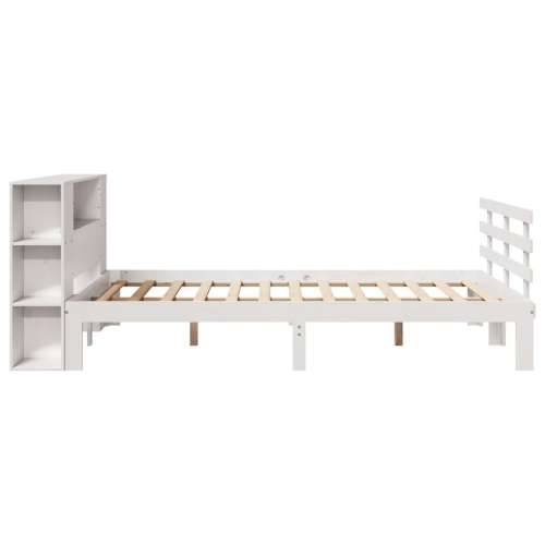 Krevet s regalom z knjige bez madraca bijeli 120x190cm borovina - Bijela 120 x 190 cm Cijena