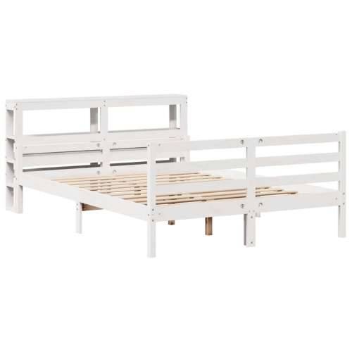 Okvir za krevet s uzglavljem 160 x 200 cm od masivne borovine - Prirodna 160 x 200 cm Cijena
