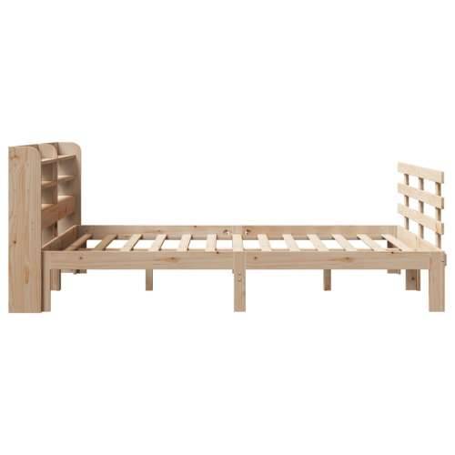 Okvir za krevet s uzglavljem 135 x 190 cm od masivne borovine - Smeđa 135 x 190 cm Cijena