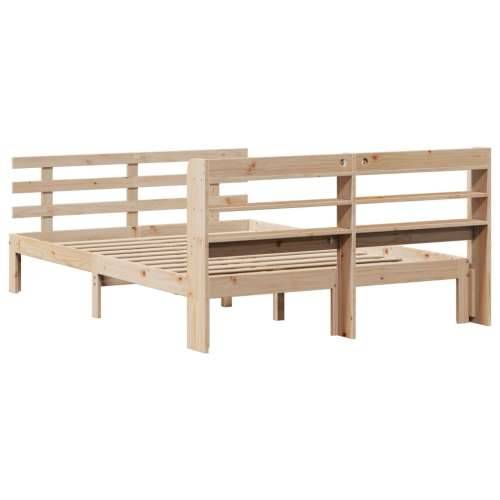 Okvir za krevet s uzglavljem 135 x 190 cm od masivne borovine - Smeđa 135 x 190 cm Cijena