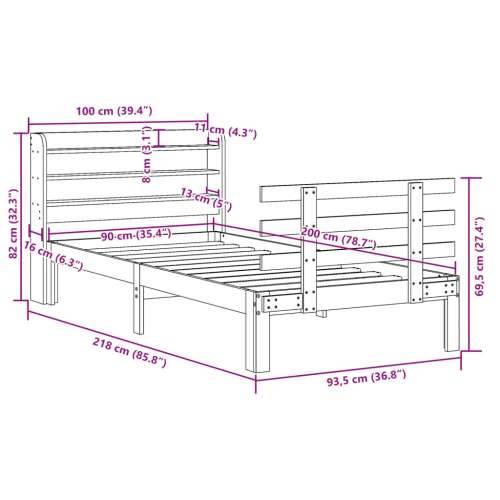 Okvir kreveta s uzglavljem bez madraca bijeli 90x200 cm - Bijela 90 x 200 cm Cijena