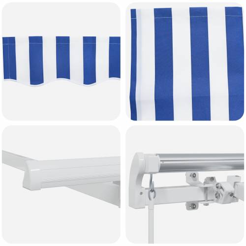 Skrovita tenda with Plava i bijela 4.5 x 3 m Platno i metal Cijena