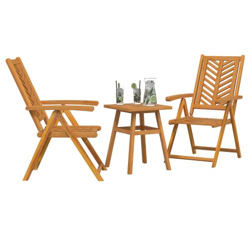 Bistro set za vrt 3 pcs Smeđa Masivno bagremovo drvo Cijena