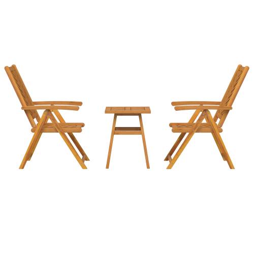 Bistro set za vrt 3 pcs Smeđa Masivno bagremovo drvo Cijena