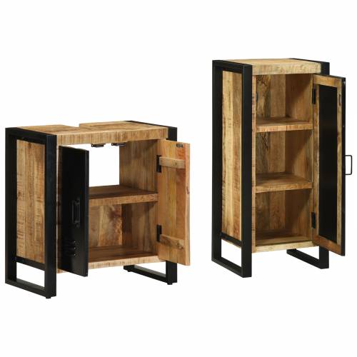 Set namještaja za kupaonicu 2 pcs Smeđa Čvrsto drvo manga Cijena
