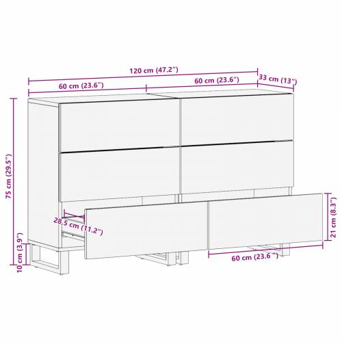 Komode s ladicama Ostalo s pohranom 2 pcs Bijela 60 x 33,5 x 75 cm Cijena