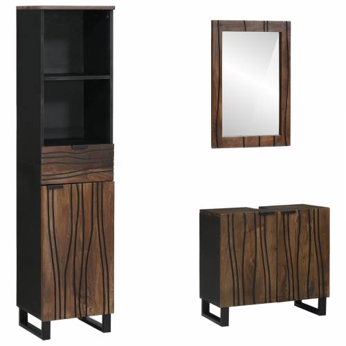 Set namještaja za kupaonicu 3 pcs Orah smeđa 38 x 33 x 160 cm Cijena
