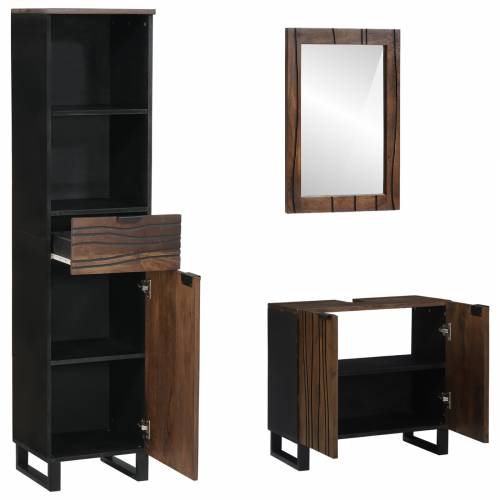 Set namještaja za kupaonicu 3 pcs Orah smeđa 38 x 33 x 160 cm Cijena