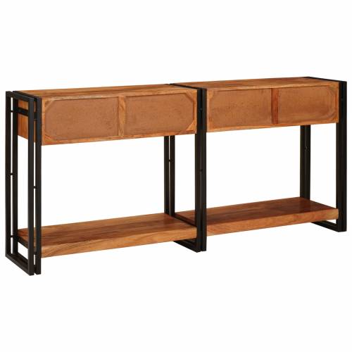 Konzolni Stol 2 s ladicama s policom s pohranom 2 pcs Smeđa 160 x 33 x 75 cm Cijena