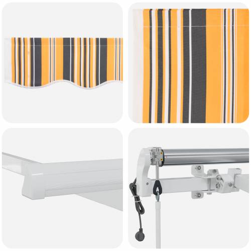 Skrovita tenda Višebojna 300 x 250 cm Tkanina Cijena