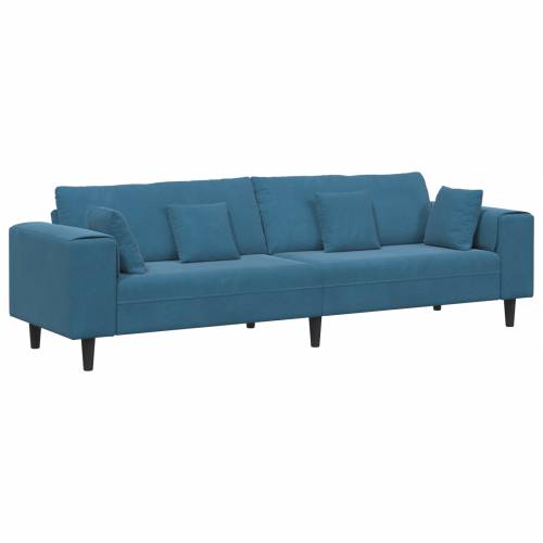 Baršunasta sofa s jastukom s jastukom Plava 208 cm Baršun Cijena
