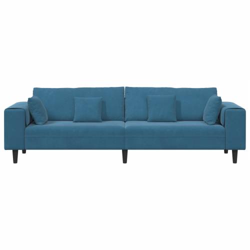Baršunasta sofa s jastukom s jastukom Plava 208 cm Baršun Cijena