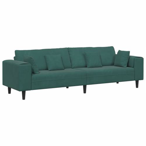 Baršunasta sofa s jastukom s jastukom Tamnozelena 208 cm Baršun Cijena