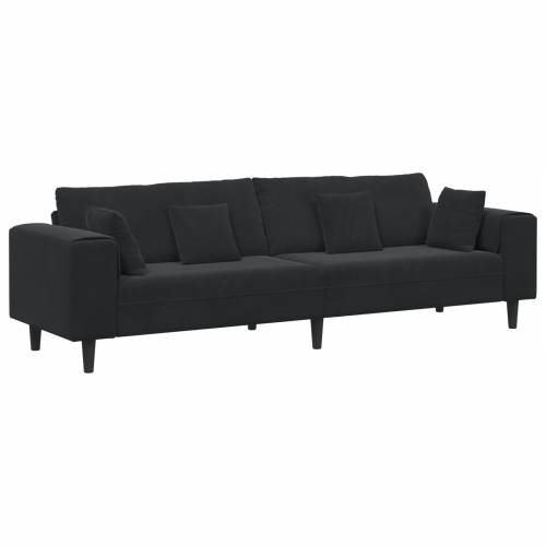 Baršunasta sofa s jastukom s jastukom Crna 208 cm Baršun Cijena