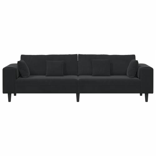 Baršunasta sofa s jastukom s jastukom Crna 208 cm Baršun Cijena