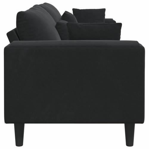 Baršunasta sofa s jastukom s jastukom Crna 208 cm Baršun Cijena